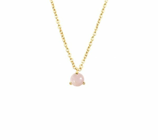 Mas Jewelz necklace Cabuchon Rose Quartz Gold
