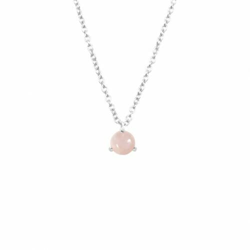 Mas Jewelz necklace Cabuchon Rose Quartz Silver