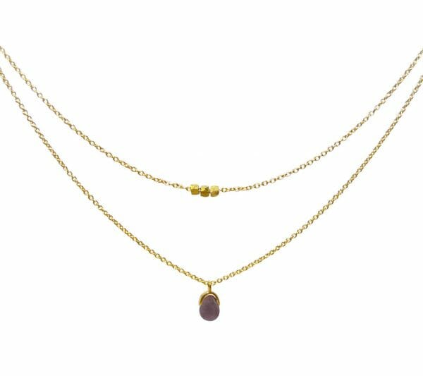 Mas Jewelz necklace Bail double Purple Aventurine Gold