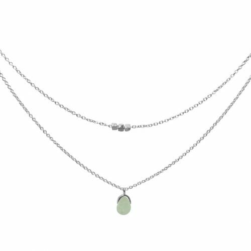 Mas Jewelz necklace Bail double Green Aventurine Silver