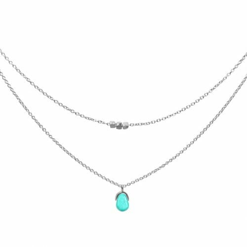 Mas Jewelz necklace Bail double Turquoise Silver