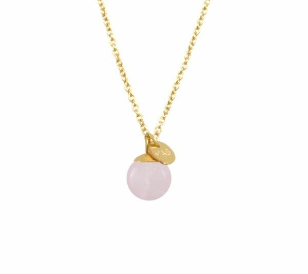Mas Jewelz necklace Classic Rose Quartz Gold